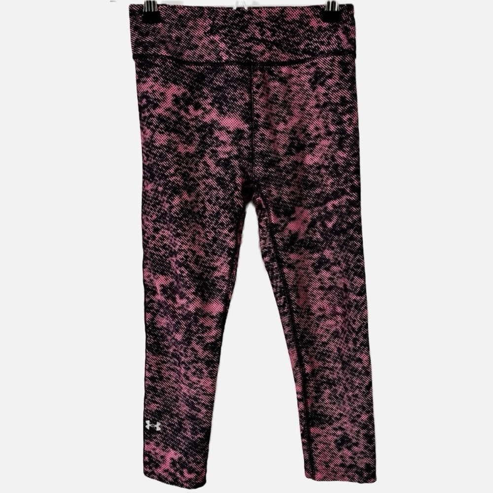 Under Armor Compression HeatGear® Patterned Capris Tights Athletic Running 🩷🖤